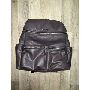 Skip Hop Flatiron Vegan Leather Diaper Backpack Bag in Raisin